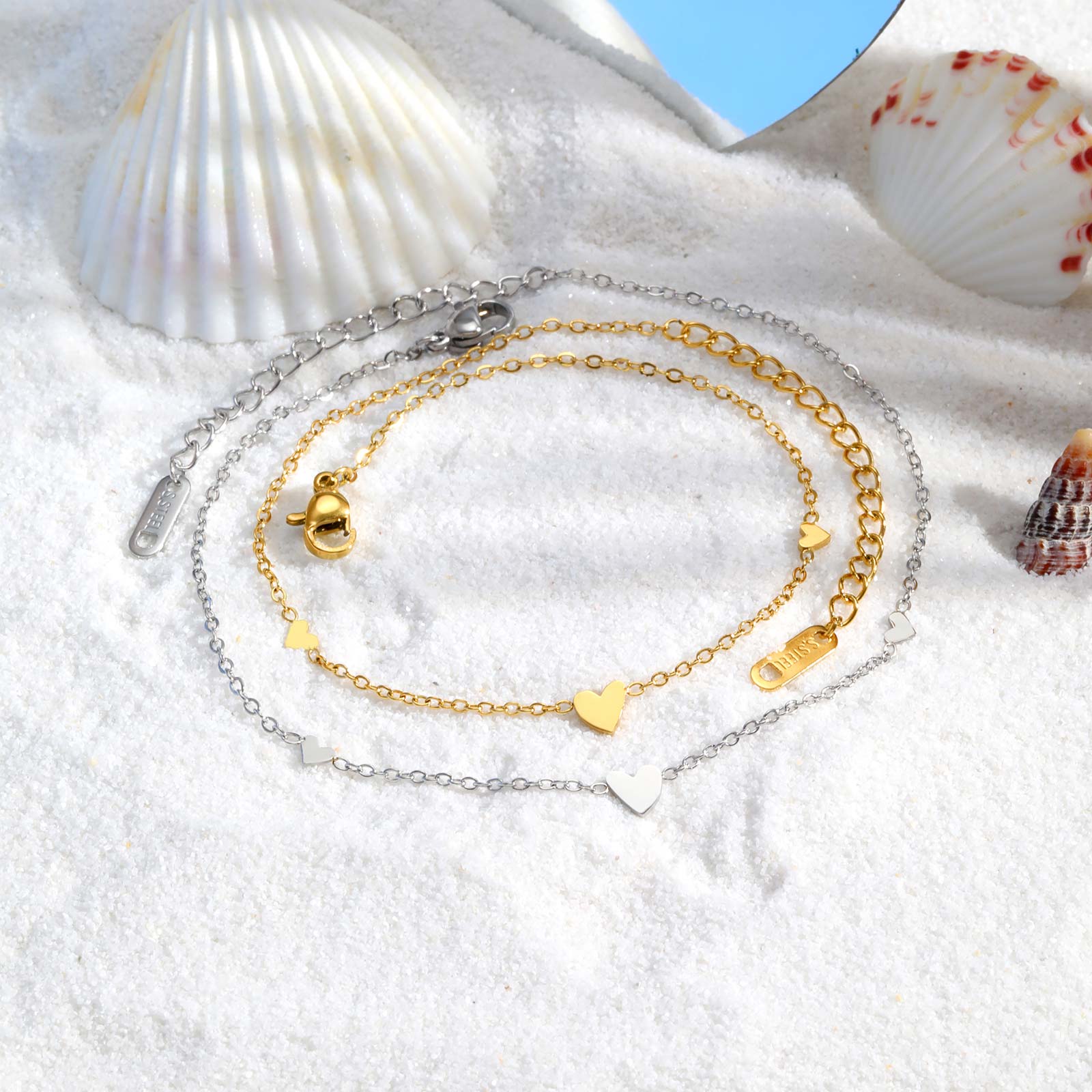 Stainless Steel Heart Anklets  - Jc Jewelry & Watches Photos recension och pris